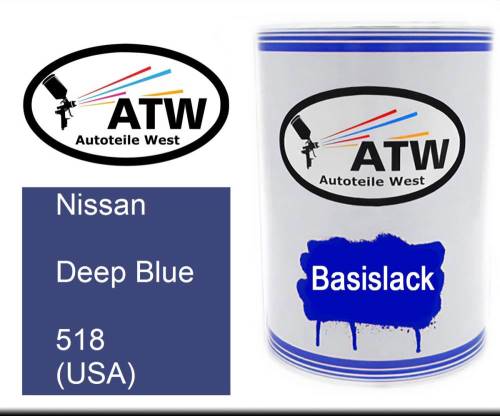 Nissan, Deep Blue, 518 (USA): 500ml Lackdose, von ATW Autoteile West.